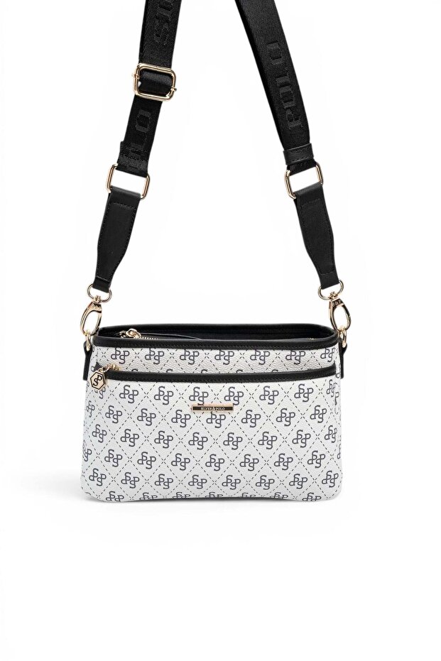 White - Black Monogram Women's Crossbody Bag Sp1184