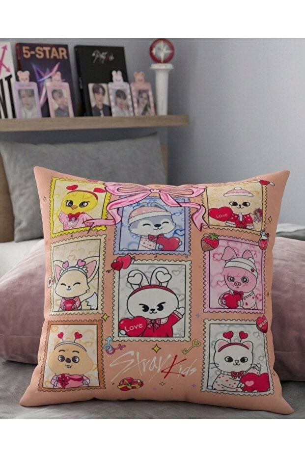Stray Kids Skzoo Character Cute 25 X 25 Decorative Throw Pillow