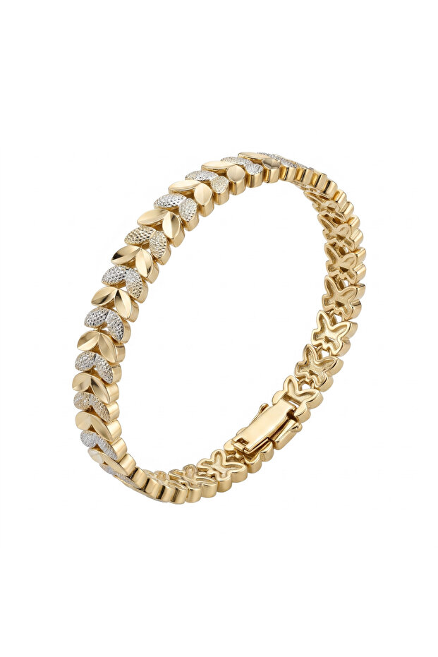 Leaf Detailed Steel Bracelet