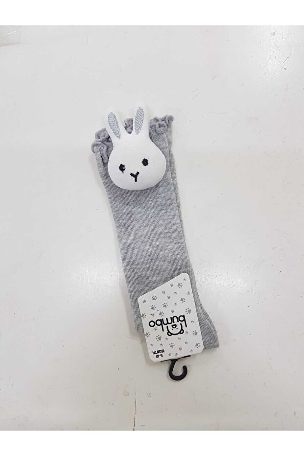 Knee-High Baby Socks with Rabbit Accessories