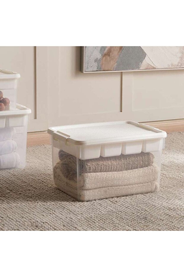 Building Blocks Storage Box With Tray Compartment 45.5x33.5x27 Cm-white