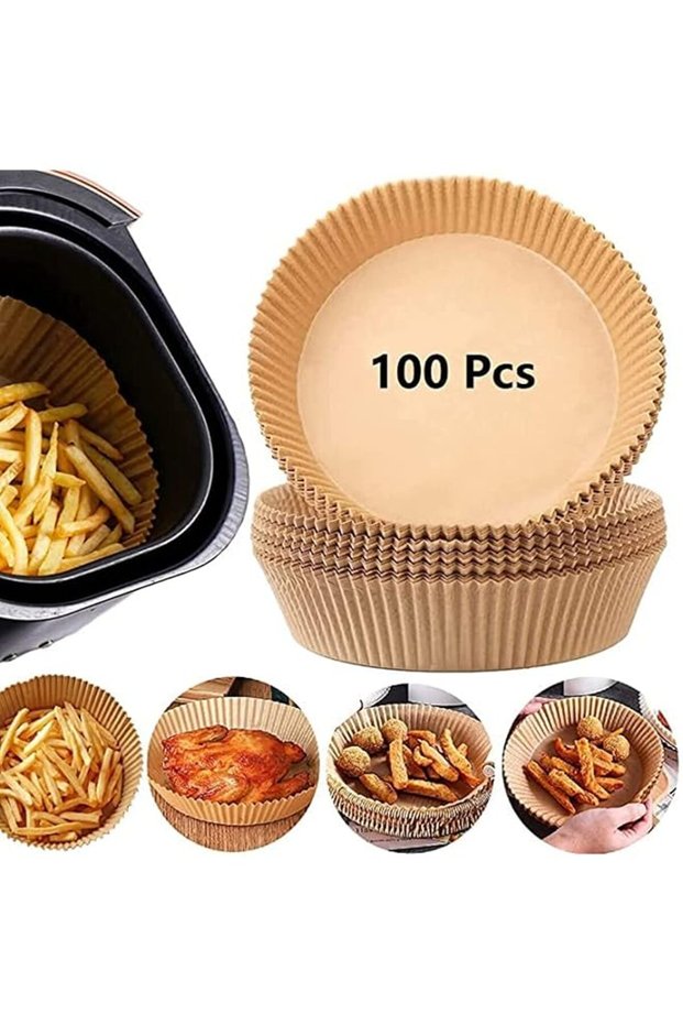 Showay 100PCS Air Fryer Disposable Paper Liner, Non stick Disposable Air Fryer Liners, Nature, PAPERL16 100P, 16cm