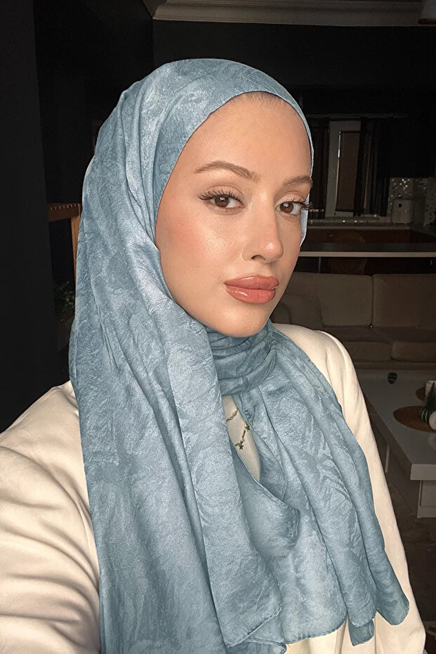 شال جاكار متوهج ممتاز - رمادي