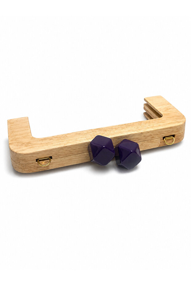 20cm Wooden Flat Beaded Bag Handle- Bag Handle with Magnet and Screw- Bag Bursu-Bag Accessory