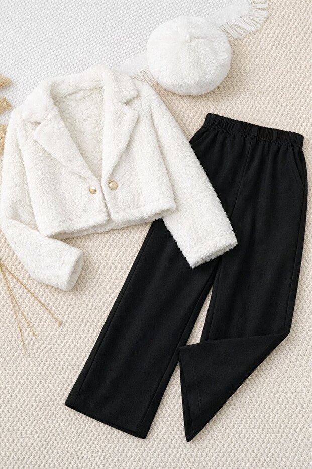 Girls' 3-Piece Combination Woven Clothing Keeps Warm in Winter