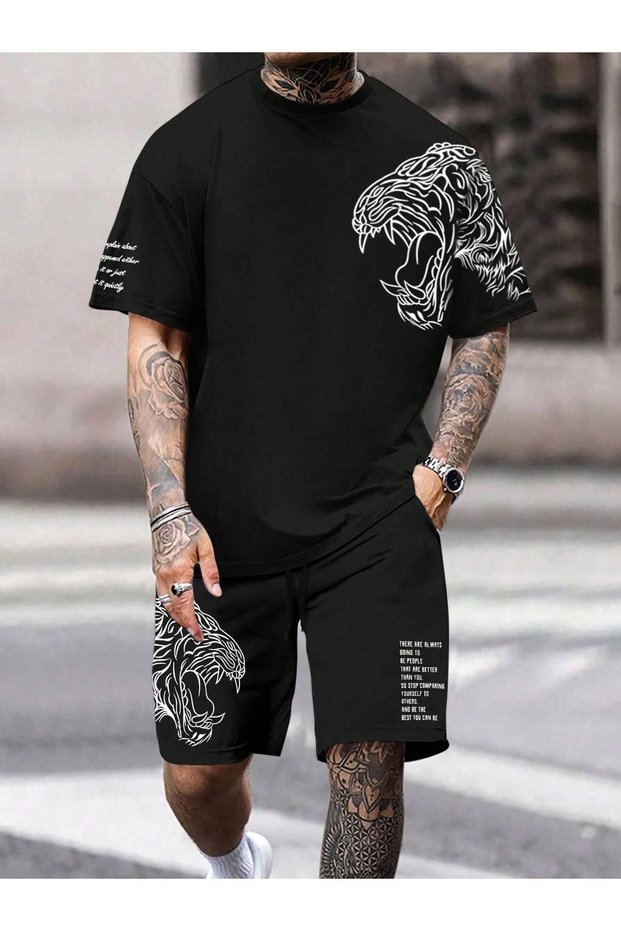 Ανδρικό Σετ Μπλουζάκι και Σορτς Oversize Basic 👕 🩳
