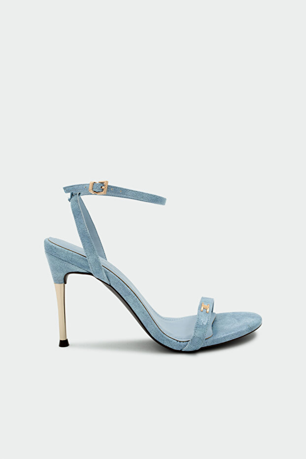 Pegon Tek Bant Gold Accessory Women's Blue Heeled Shoes