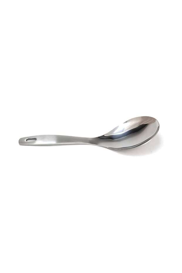 Stainless Steel Serving Spoon Silver Kitchen Utensil Dishwasher Safe (GF0805 Rice Spoon)