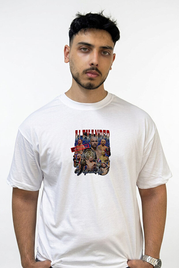 Alexander Volkanovski Design Printed Oversize White T-Shirt