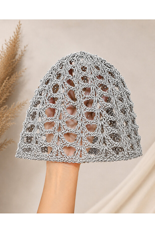 Women's Knitted Glittery Beanie Bandana