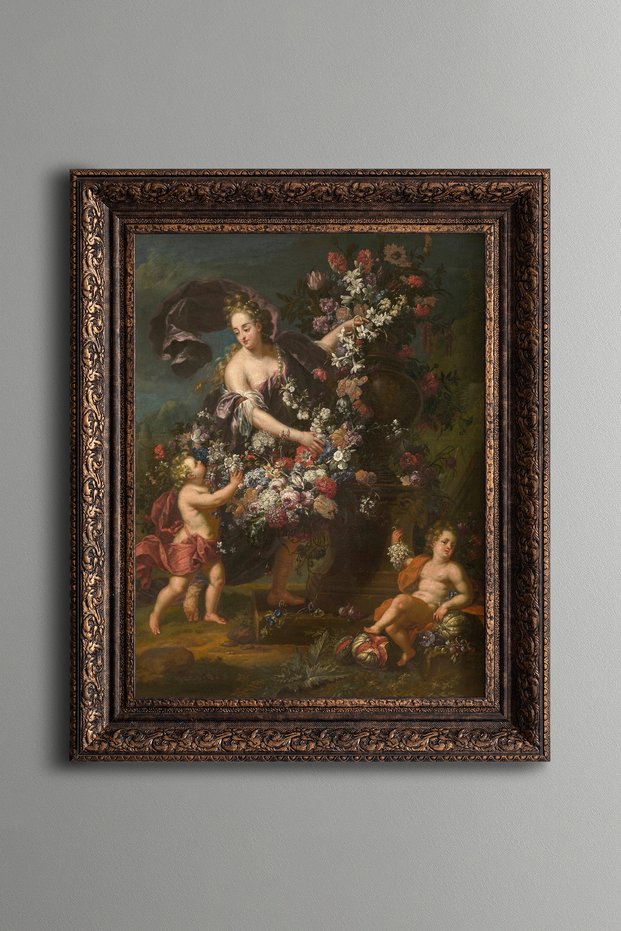 Floral Allegorical Figure - Vintage Patterned Painting - Thick Model