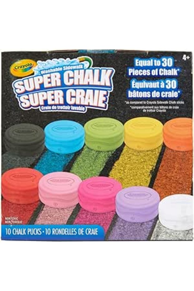 Washable Sidewalk Chalk 10 Colors: Long-Lasting Outdoor Chalk Set