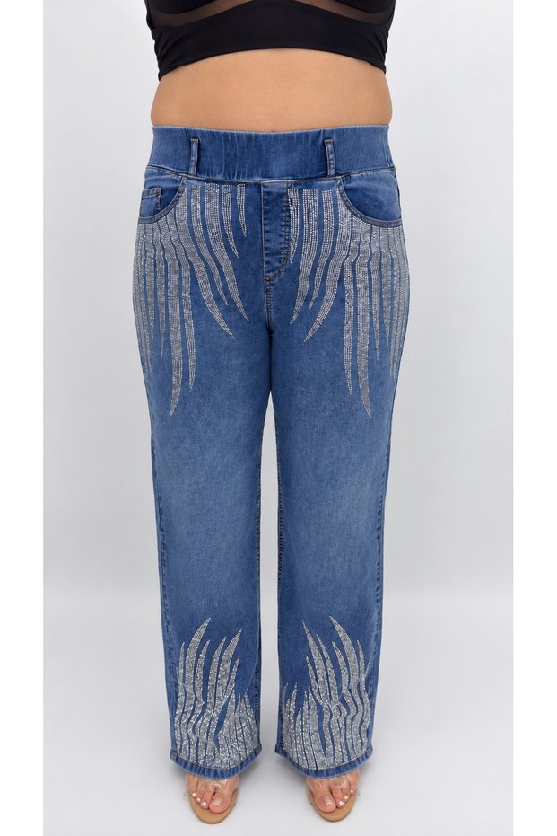 Plus Size Special Design Series Ripped Wide Leg Summer Women's Trousers