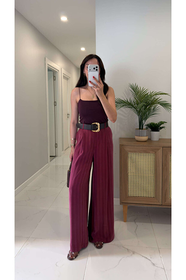Jodes Burgundy Belted Trousers