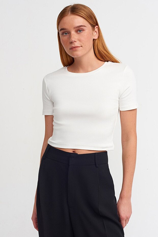 3626 Basic Crop T-Shirt - Ecru