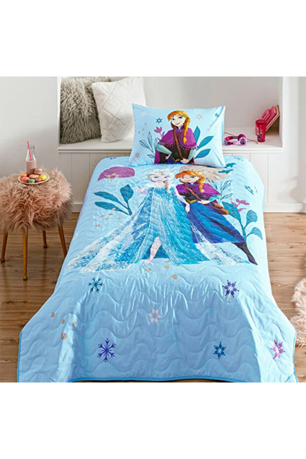 Licensed Single Bedspread Set Frozen Flower Power