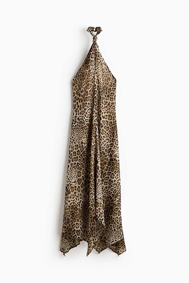 Knot-detail halterneck dress