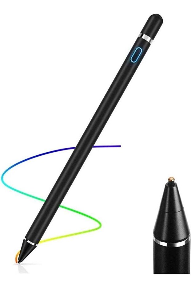 Stylus Pencil for Apple, Active Stylus, Smart Rechargeable Capacitive 1.5mm Fine Point (Black)