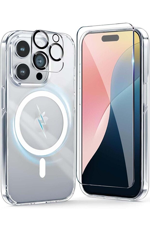 iPhone 16 Pro Max Clear Magnetic Case [Compatible with MagSafe], Screen & Camera Protection, Shockproof