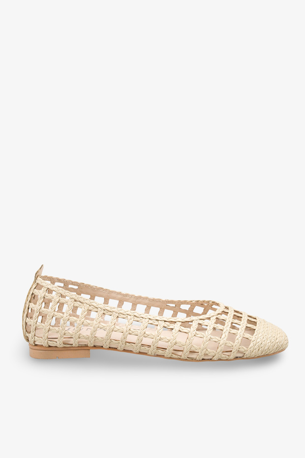 Rabrasa Women's Knitted Ballerinas - Beige