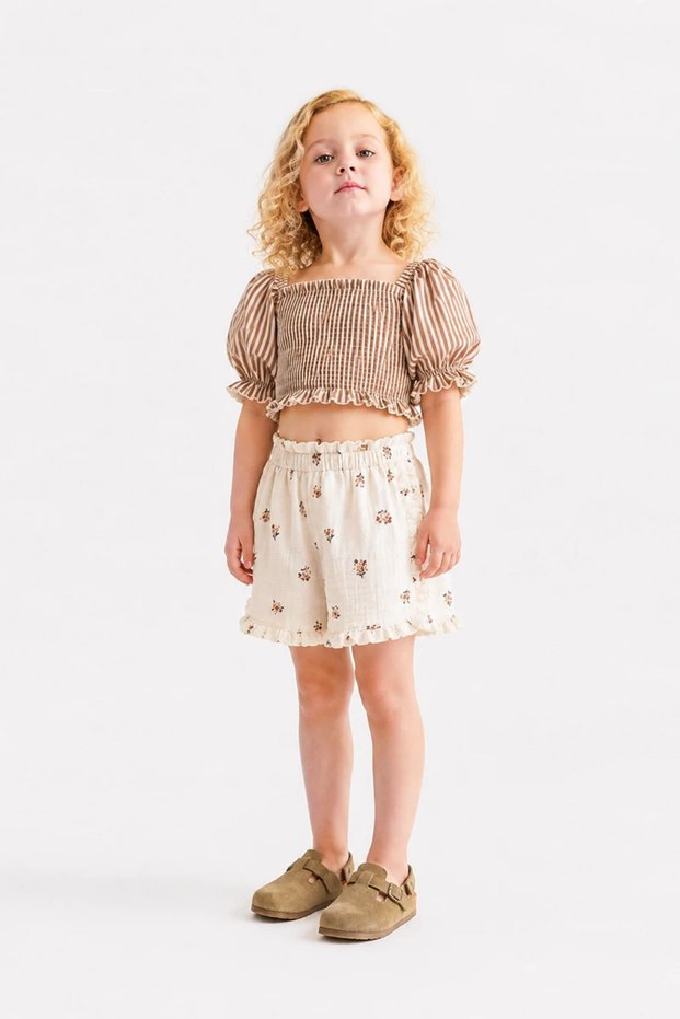 Girl's Floral Muslin Shorts 1-4 Years Old Comfortable Loose Fit Summer Shorts