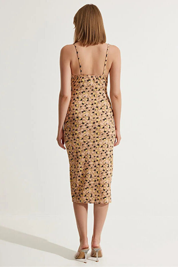 Rochie de vară florală bej - 1