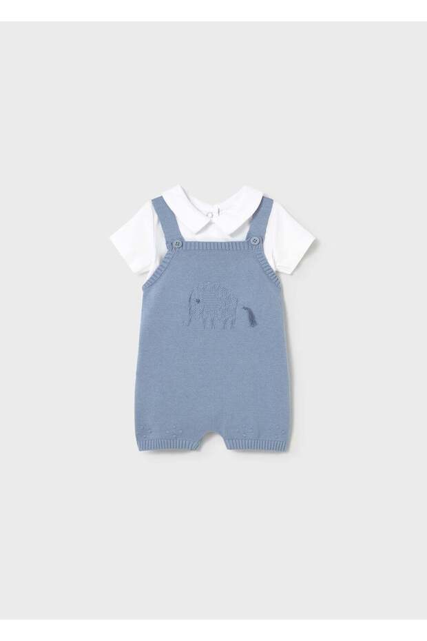 Newborn Baby Boy Mercerized Salopet Blue