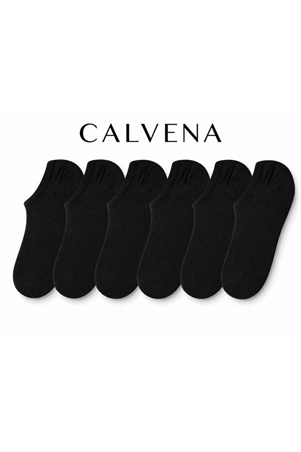 Unisex 6 Pairs Black and White Bamboo Invisible Cotton Seamless Sneakers Socks