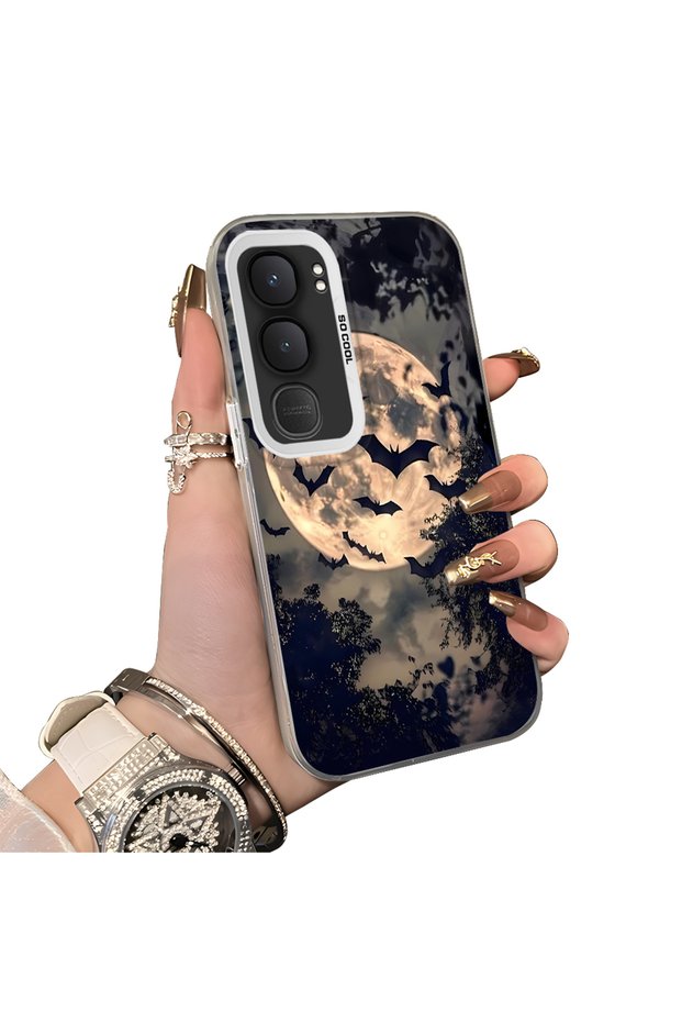 Vivo Y31 5g Compatible Silicone Edge Hard Back Case Couple Phone Case Evening Patterned