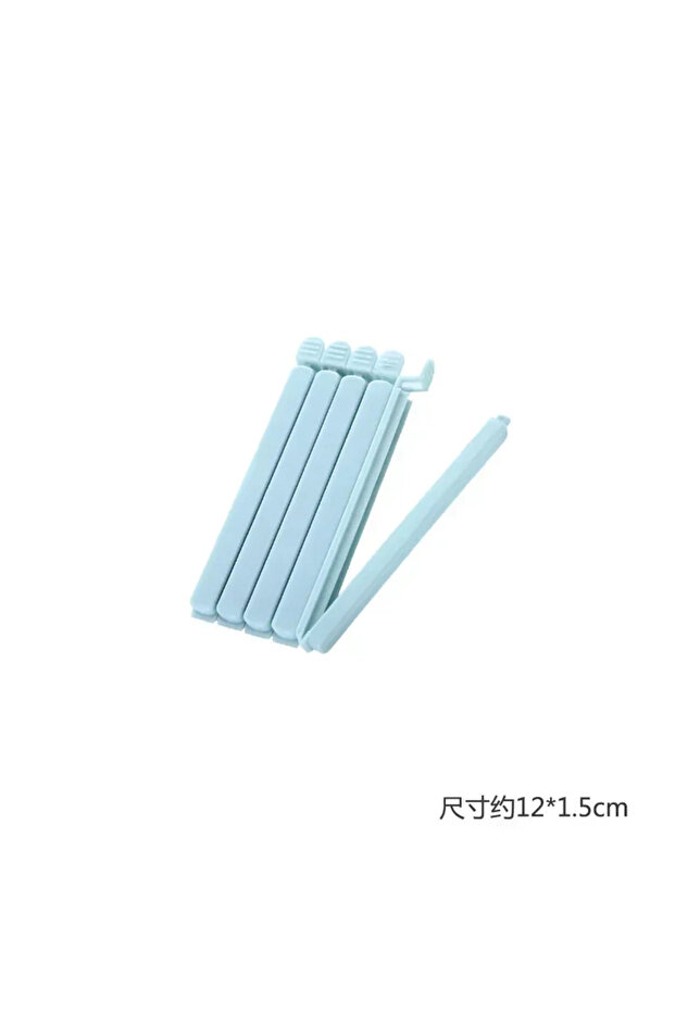Blue-12cm-5PCS 5 Food Snacks Sealing Clips 12/15.5 cm Portable Kitchen Storage Accessory Tool Elasti