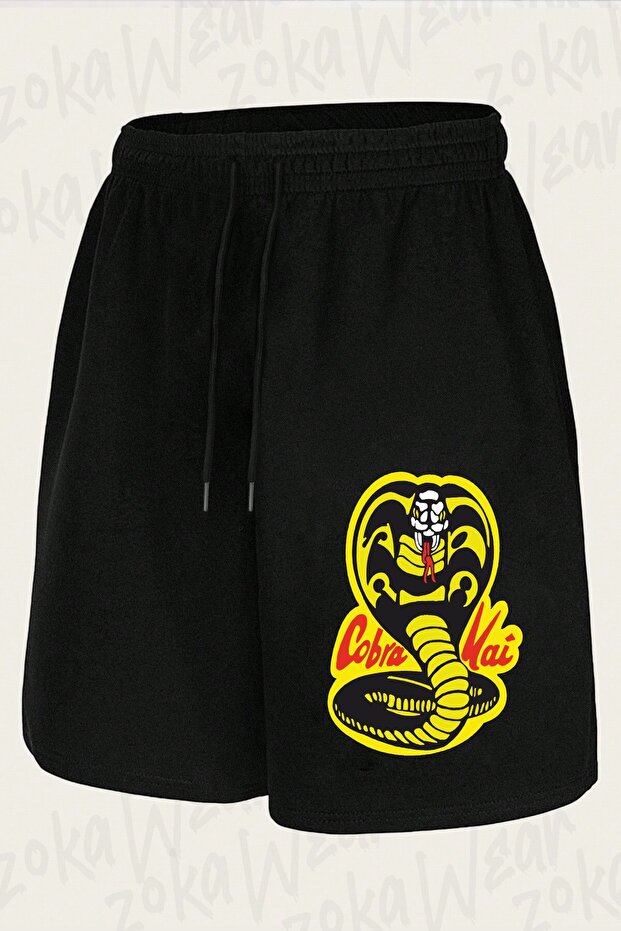 Unisex Cobra Kai Snake Design Printed Shorts