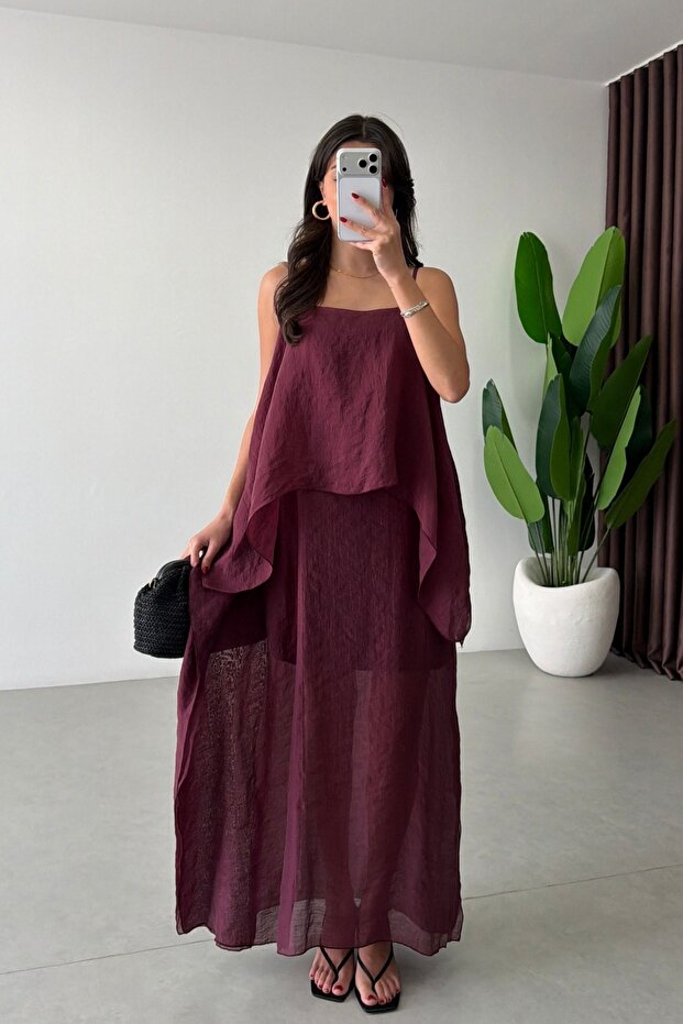 Women's Adjustable Strap Loose Standard Size Dress with Cape