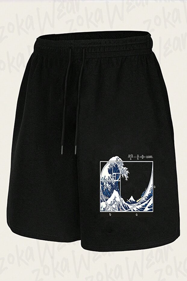 Unisex the Great Fibonacci Wave Design Printed Shorts
