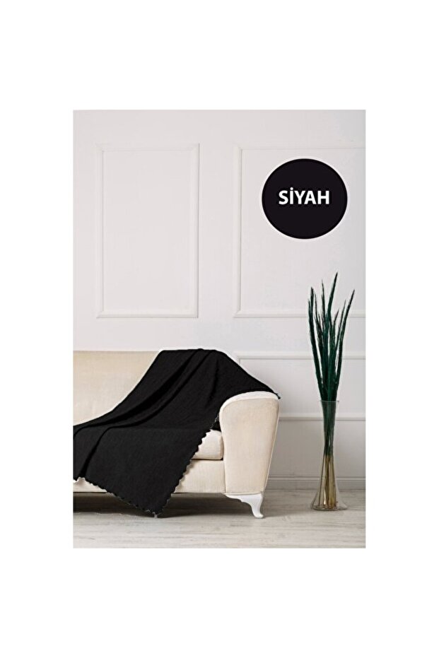 Black Chenille Reversible Sofa Bed Cover, Stylish and Protective Design