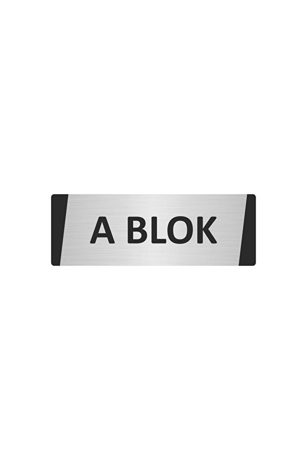 A Block Metal Warning Sign 5X20 cm Silver Color