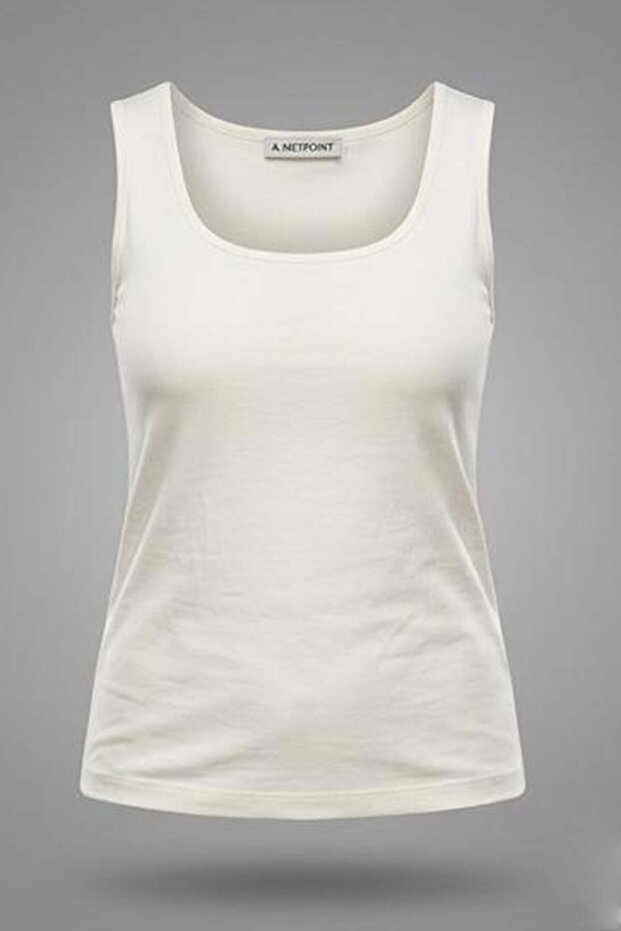 Trend42Plus Large Size Thick Strap Basic Top - Ecru - 5
