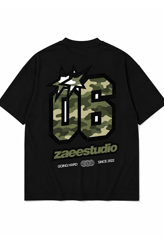 06 تي شيرت كبير الحجم بشعار Zaeestudio