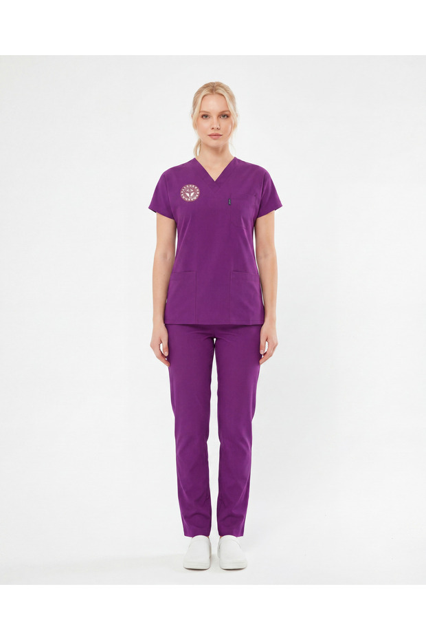 Purple Ebe Uniform Lycra Scrubs Set (Compliant with New Regulations with Arma Gift - Byzantium)