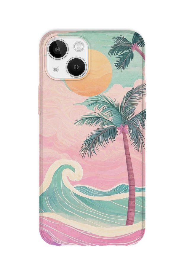 iPhone 13 Mini Compatible Printed Transparent Phone Case | Collection: Summer Beach Tropical