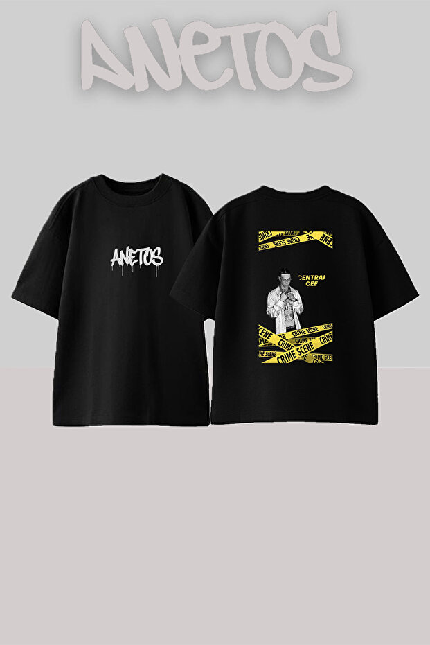 Central Cee_37 Design Printed Unisex Oversize Black Tshirt
