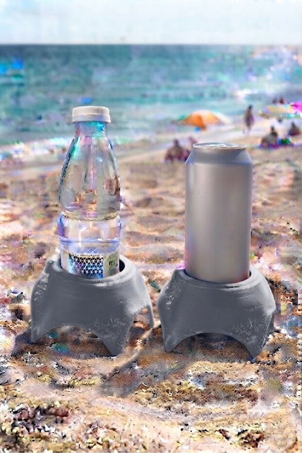 تصميم ذكي مقاوم للانزلاق ومضاد للانقلاب، وسادة زجاجات ومشروبات مقاومة للانزلاق، جهاز تثبيت المشروبات (قطعتان) للشاطئ