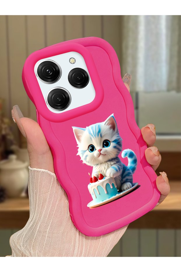 Tecno Spark 20 Pro Compatible Case Camera Protector Red Silicone Couple Phone Case Cat Pattern