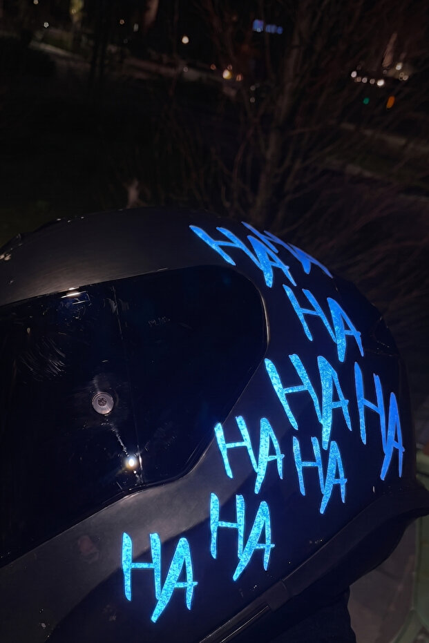 Decorative Reflective Hahaha Sticker for Motor-Car-Helmet 15Cmx30Cm (1 Pc)