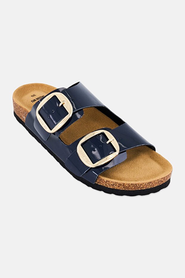 Women Slip On Sandals, Navy