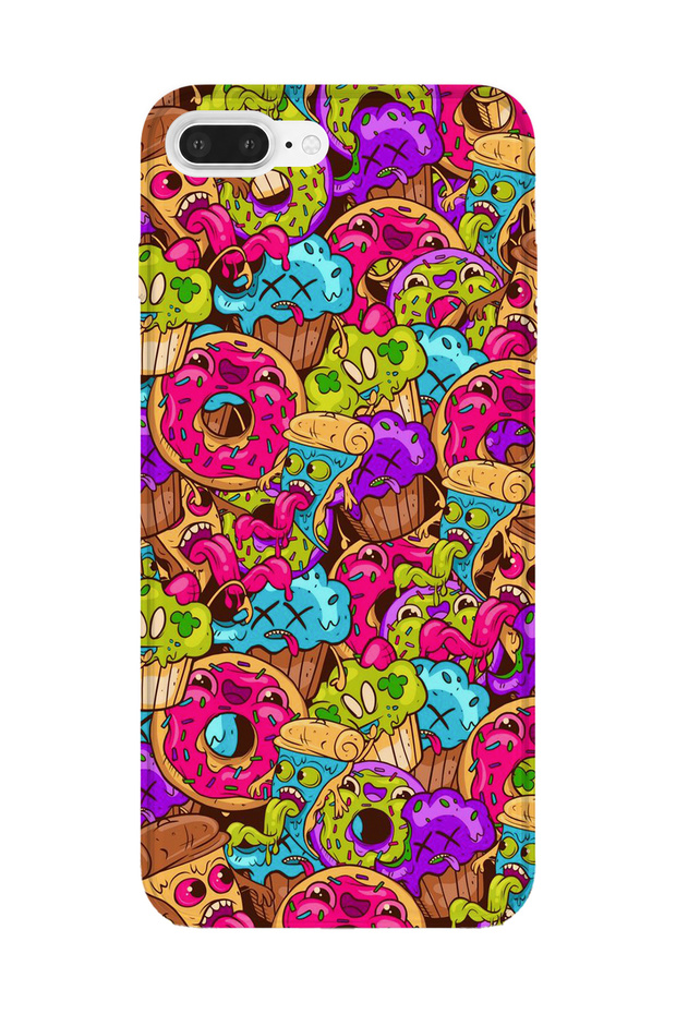 iPhone 8 Plus Compatible Printed Transparent Phone Case | Collection: Snacktoon Delight