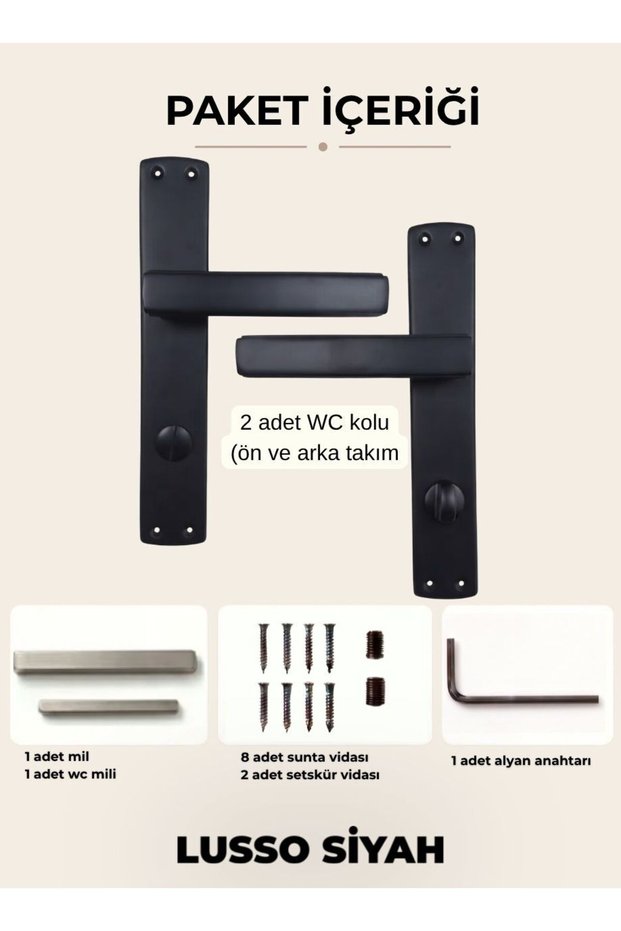 Lusso Black Mirrored Door Handle Luxury Wc Door Handle