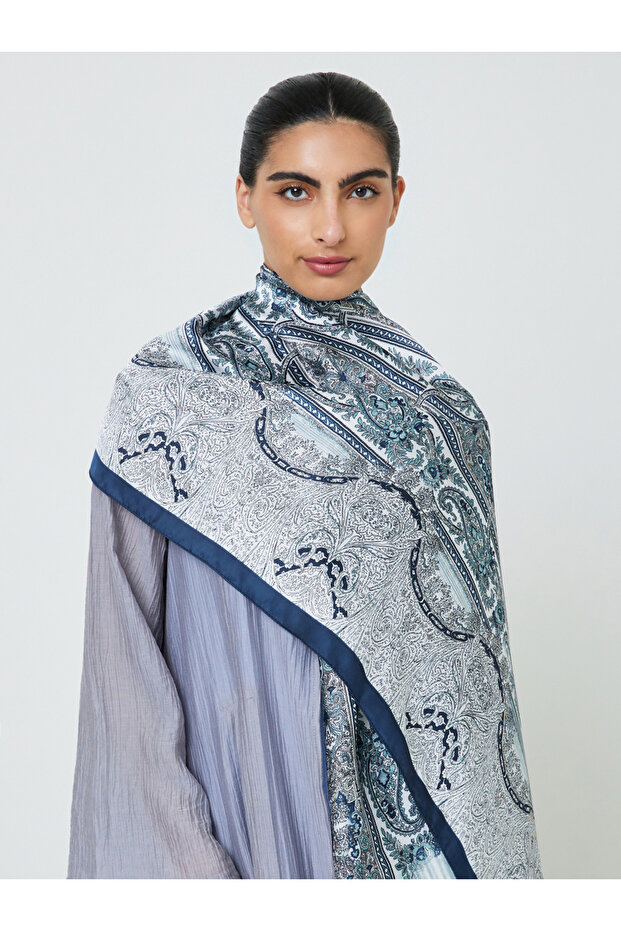 Blue Paisley Print Hijab