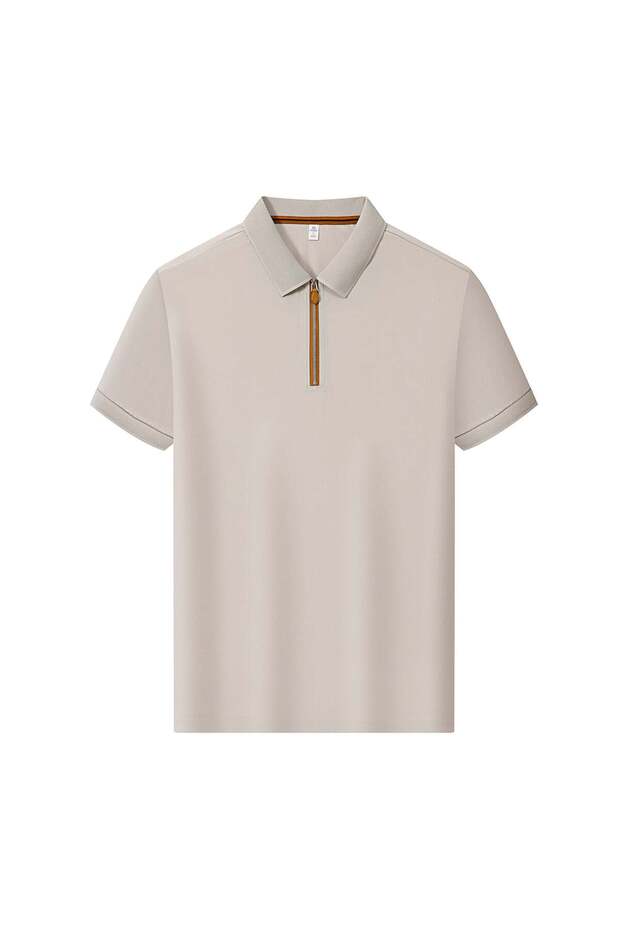 Arw98253 Seri̇ntutan--High Quality Men's Polyamide Polo Collar Tshirt with Zipper