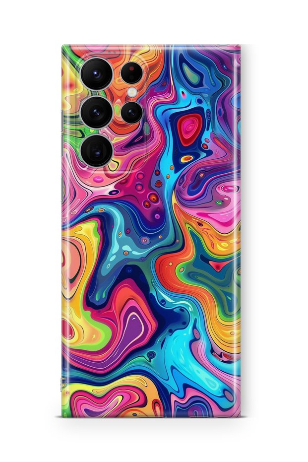 Samsung Galaxy S23 Ultra Compatible Printed Transparent Phone Case | Collection: Colorwave Flux