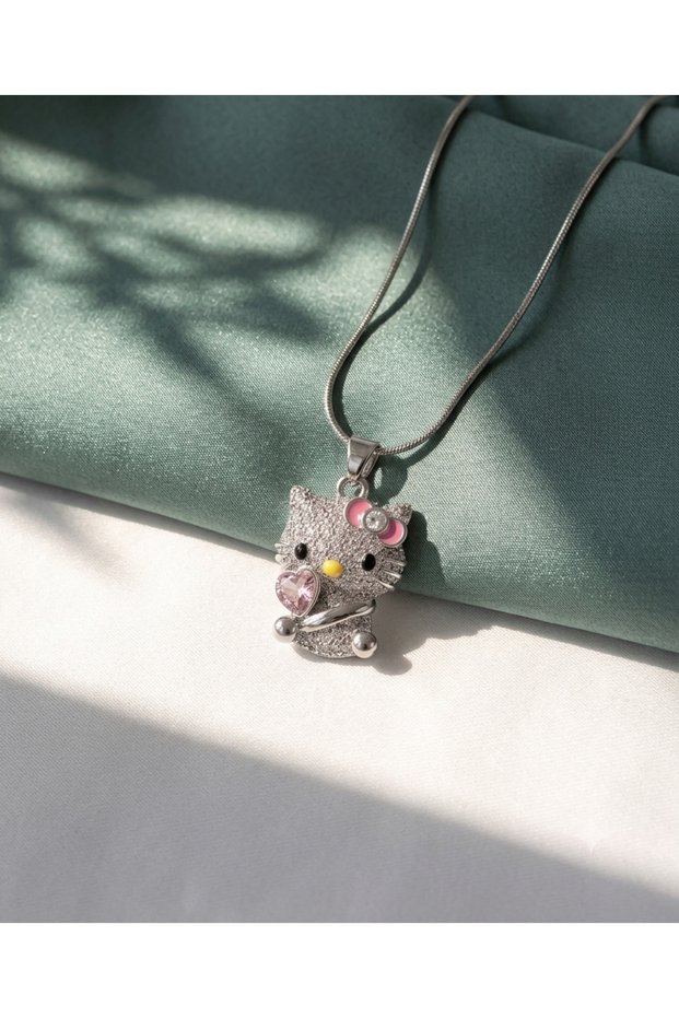 Hello Kitty Kalpli Taş Kolye